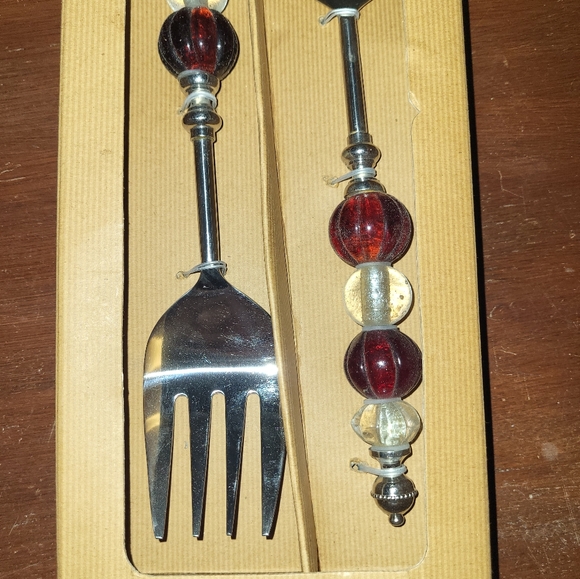 Pottery Barn Red Jewled Servers - Picture 2 of 4